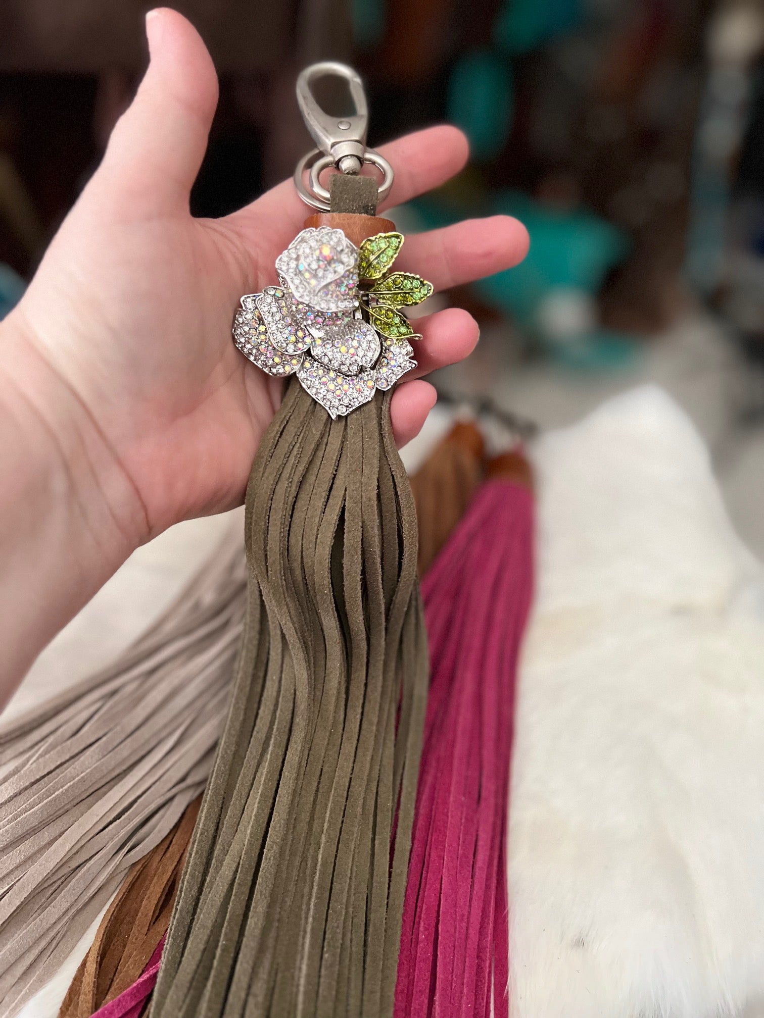 Genuine Leather Tassel Style KeyChains - Multi Cedar Hill Country Market