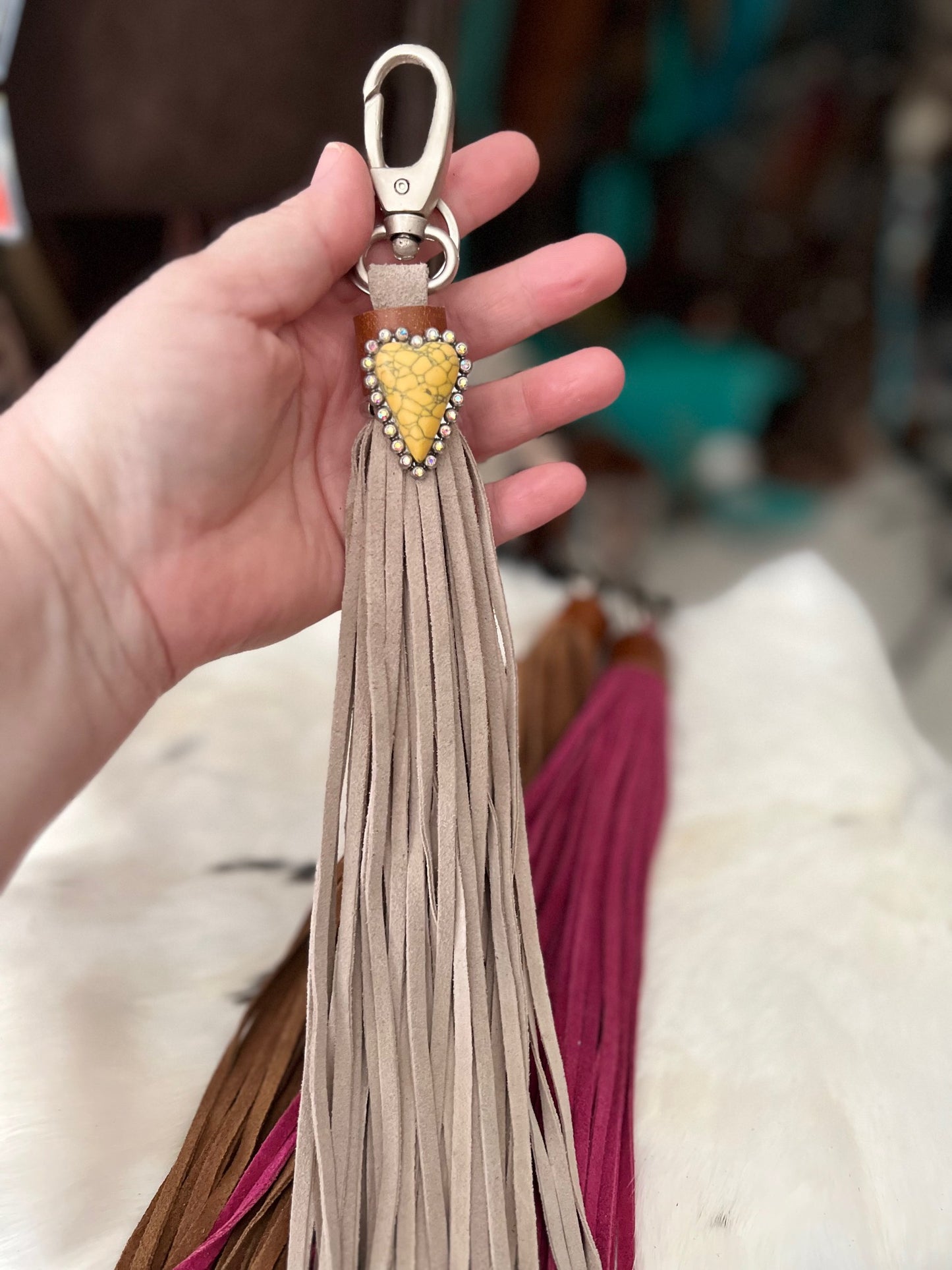 Genuine Leather Tassel Style KeyChains - Multi Cedar Hill Country Market