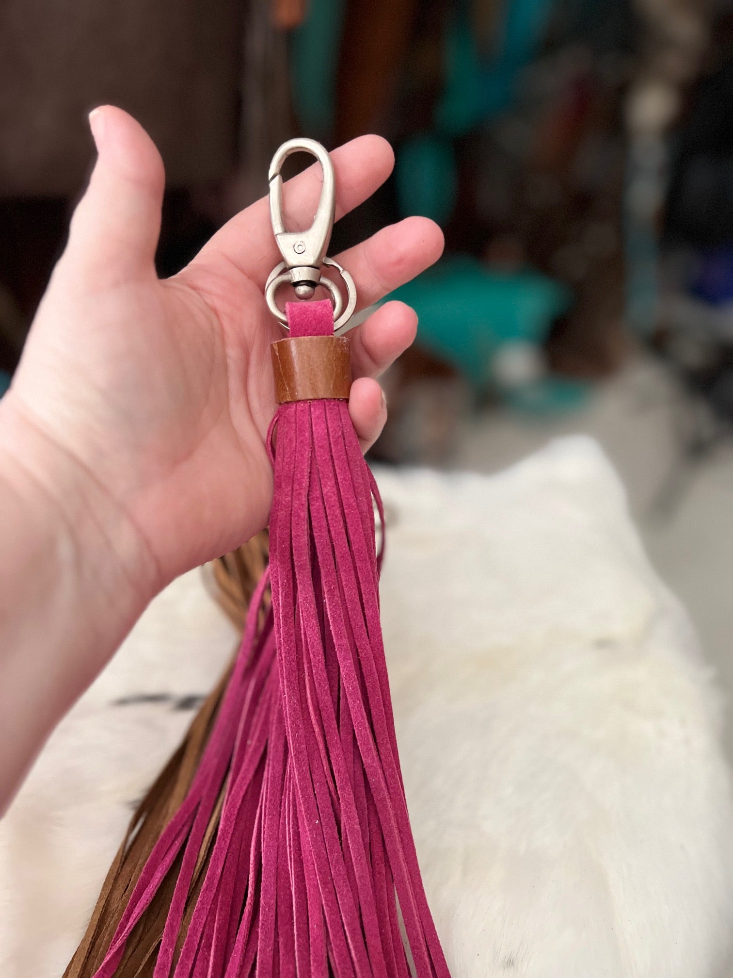 Genuine Leather Tassel Style KeyChains - Multi Cedar Hill Country Market