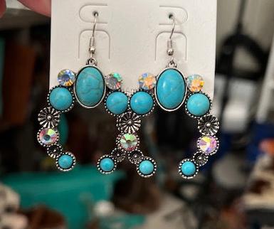 Squash Blossom Dangle Earrings on Hooks Cedar Hill Country Market