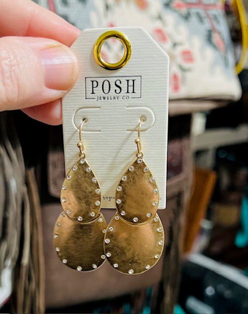 Gold Sparkle Teardrop Daggles by POSH Cedar Hill Country Market