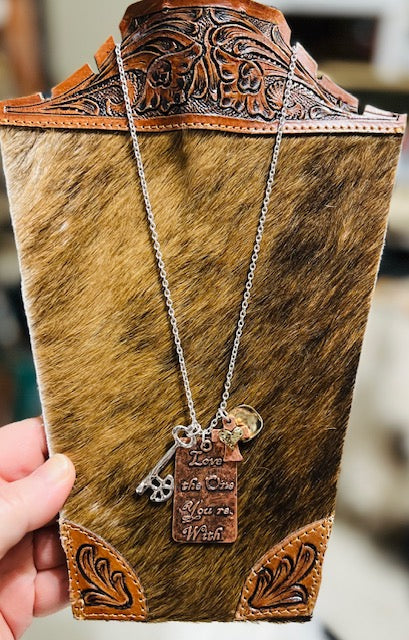 Love the One Your With Copper Charm Necklace Cedar Hill Country Market