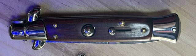 1002 - God Father Heritage Quick Deploy Stiletto with Red Wood Handles Cedar Hill Country Market