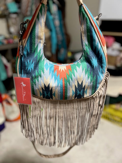 Montana West Aztec Fringe Crescent Crossbody Bag Cedar Hill Country Market