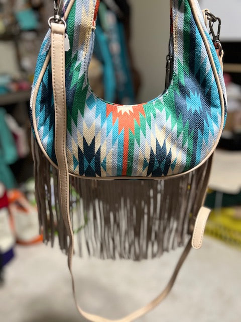 Montana West Aztec Fringe Crescent Crossbody Bag Cedar Hill Country Market