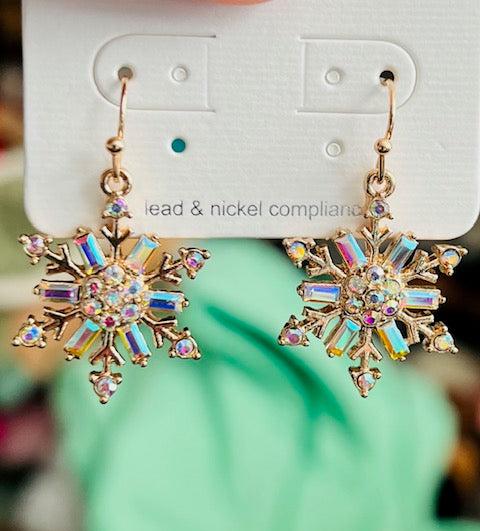 Snowflake AB Dangle Earrings Cedar Hill Country Market