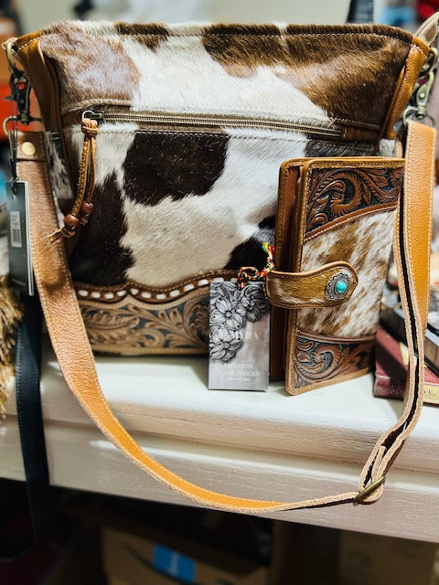 Hair on Hide Genetic Hand-Tooled Bag by Myra Bag Cedar Hill Country Market