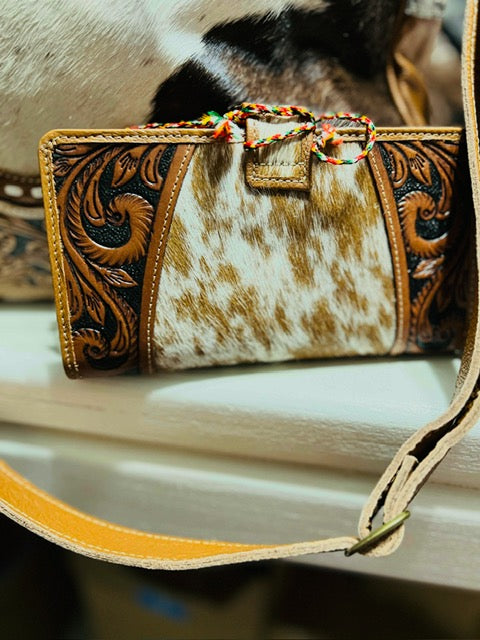 Hair on Hide Genetic Hand-Tooled Bag by Myra Bag Cedar Hill Country Market