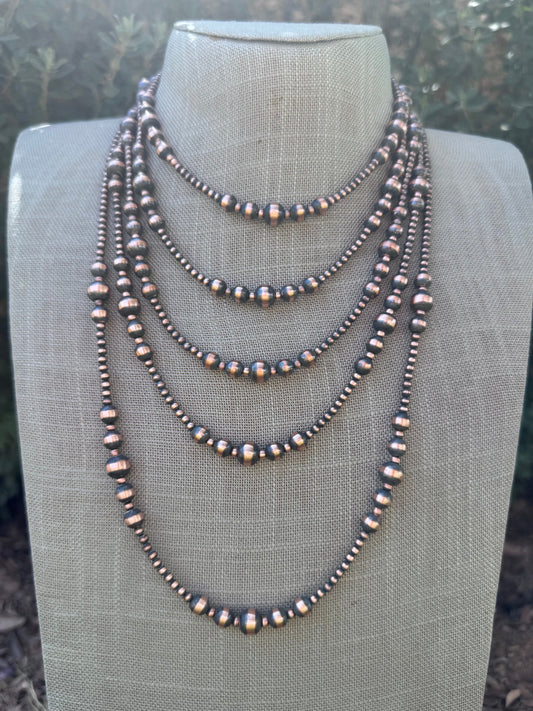 Handcrafted Copper 3-8mm Beaded Necklace Nizhoni Traders LLC
