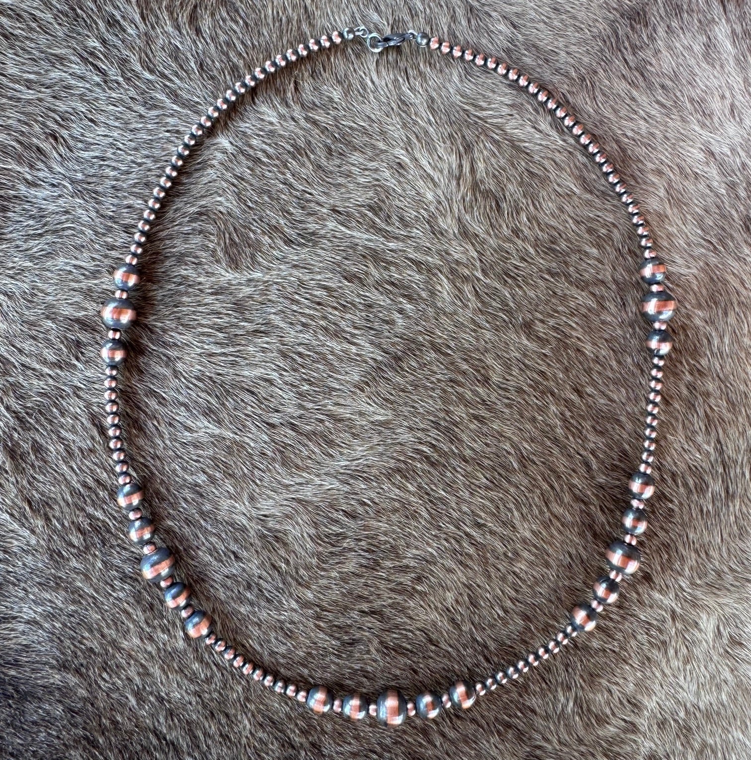 Handcrafted Copper 3-8mm Beaded Necklace Nizhoni Traders LLC