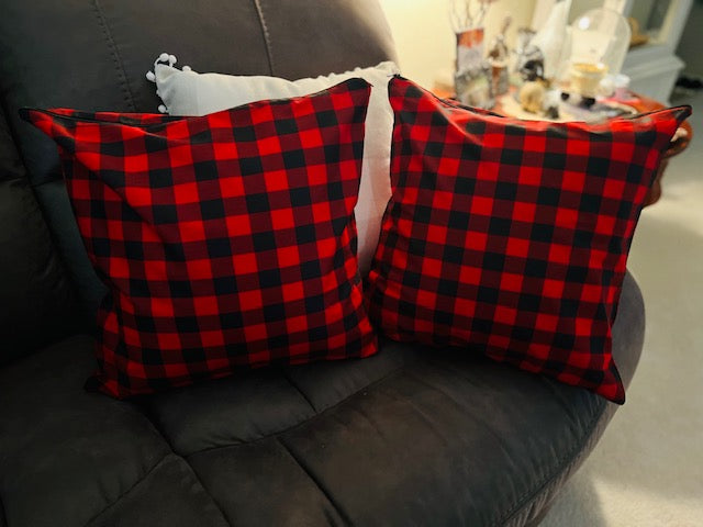 Handmade Buffalo Check 16 inch Pillow Covers with Zipper - Set of 2 Cedar Hill Country Market