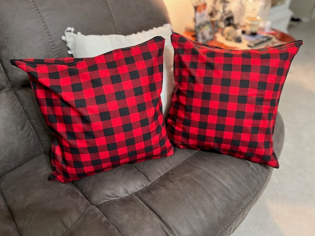 Handmade Buffalo Check 16 inch Pillow Covers with Zipper - Set of 2 Cedar Hill Country Market