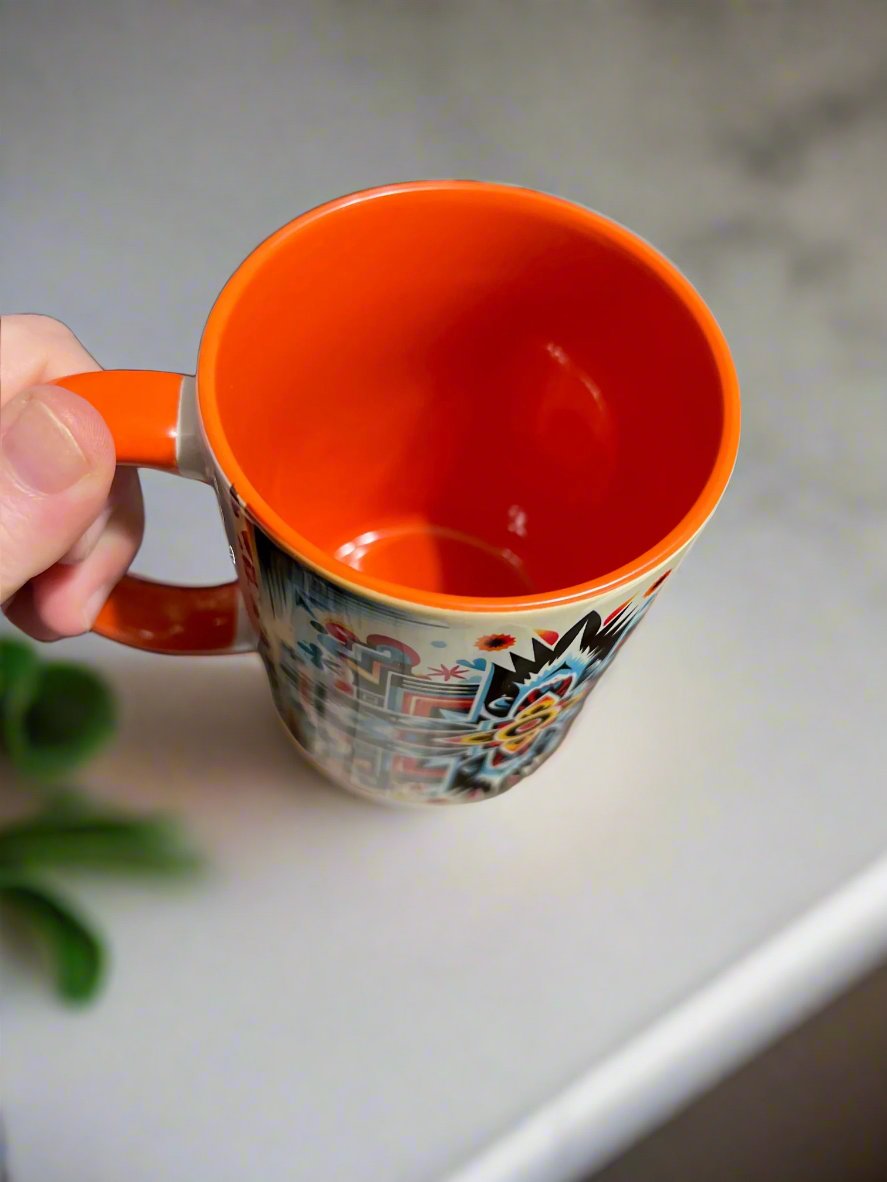 Aztec 15 oz Turquoise Coffee Mug with Ceramic Coaster Cedar Hill Country Market