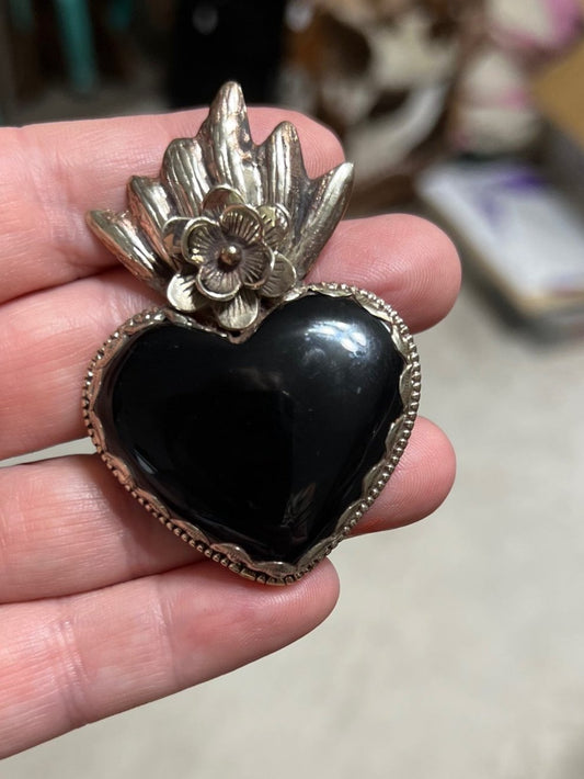 Black Onyx Ring with Crown - Tibetan Silver Cedar Hill Country Market