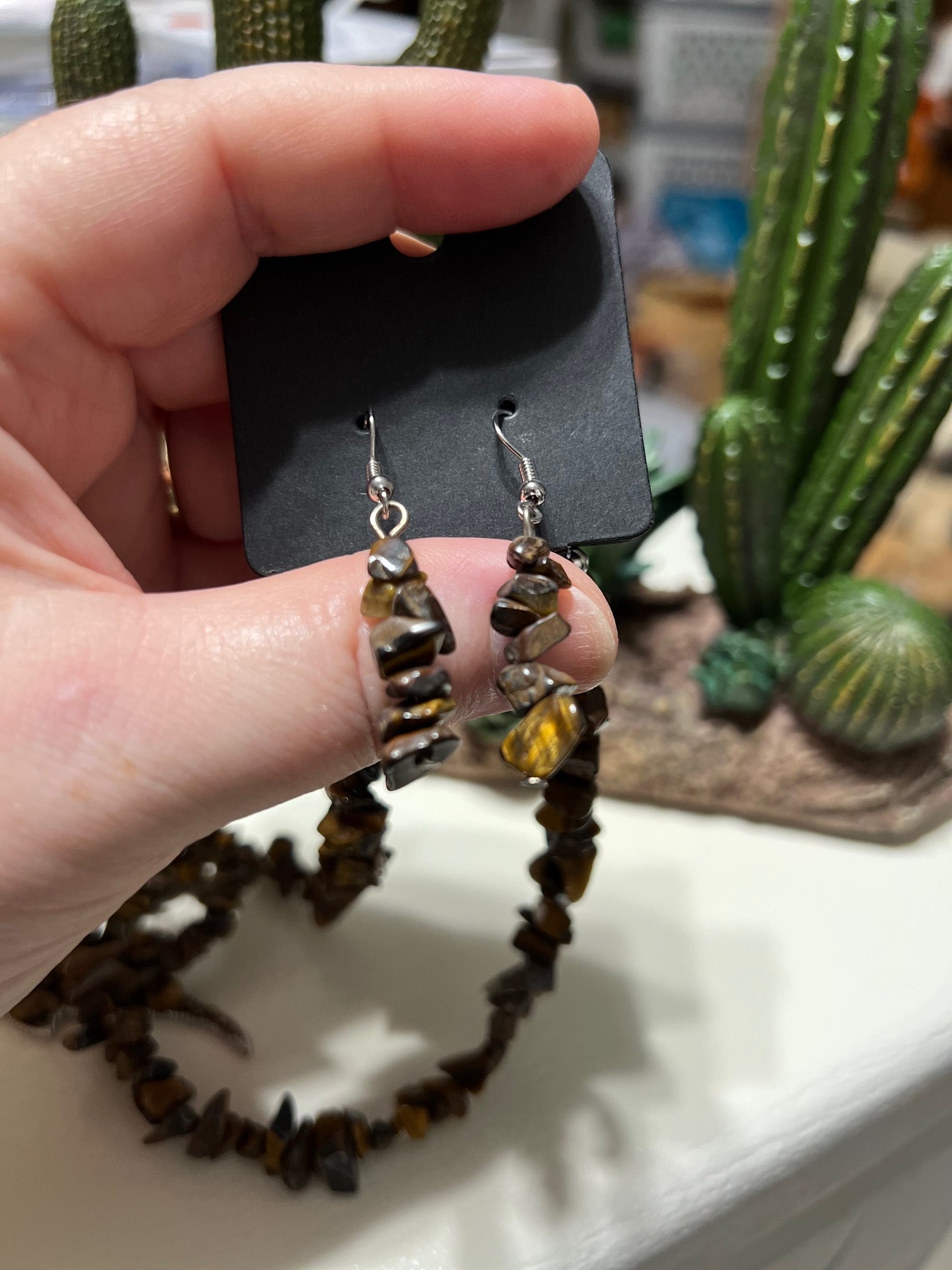 Longhorn Crushed Stone Necklace and Earrings Cedar Hill Country Market