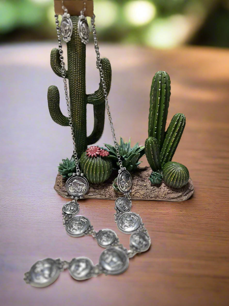 Buffalo Coin Necklace and Earrings Cedar Hill Country Market