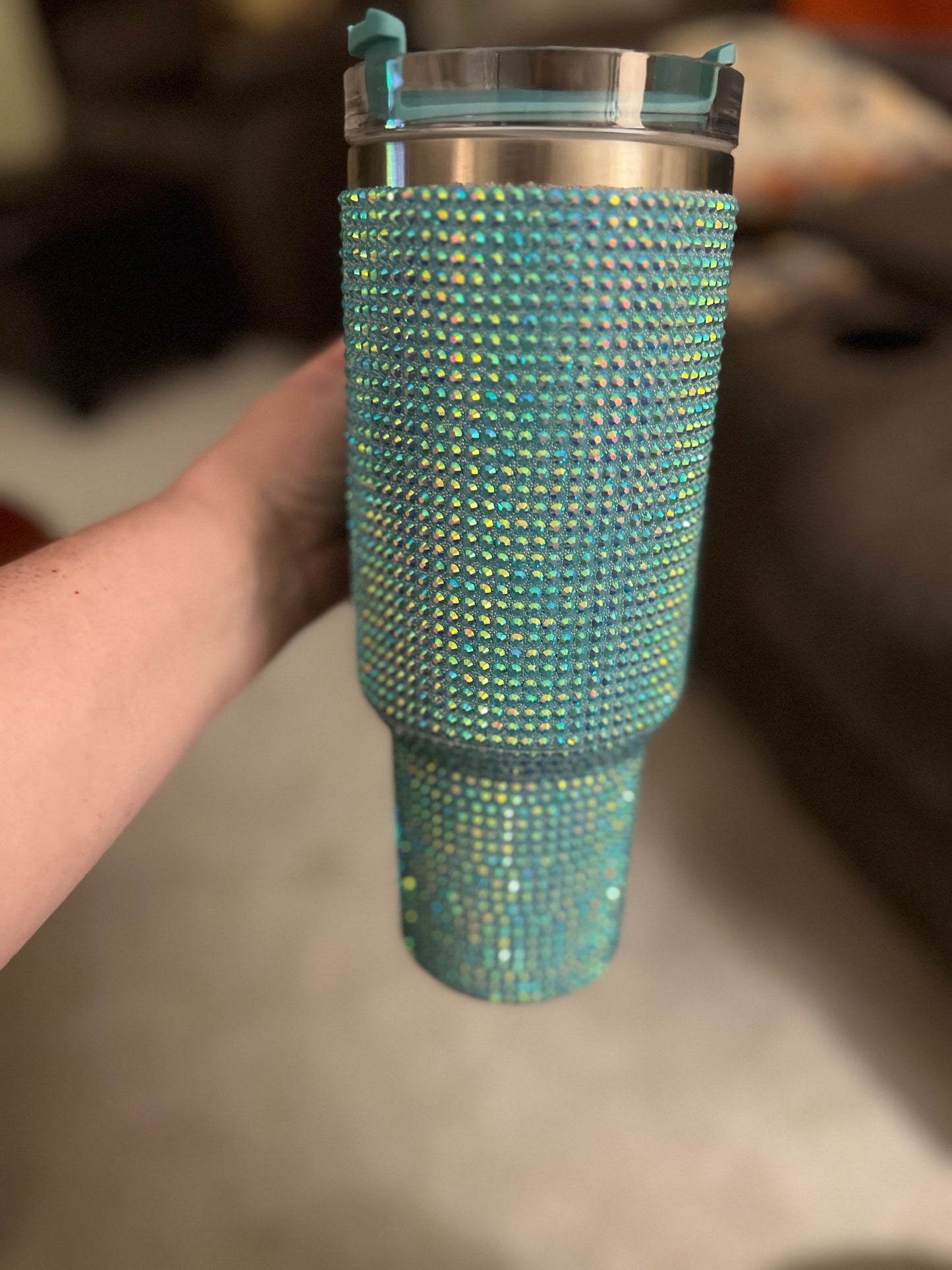 Turquoise 40oz Crystal Bling Tumbler Cedar Hill Country Market