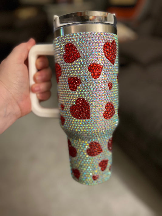 Queen of Hearts 40 oz Rhinestone Double Insulated Tumbler Cedar Hill Country Market