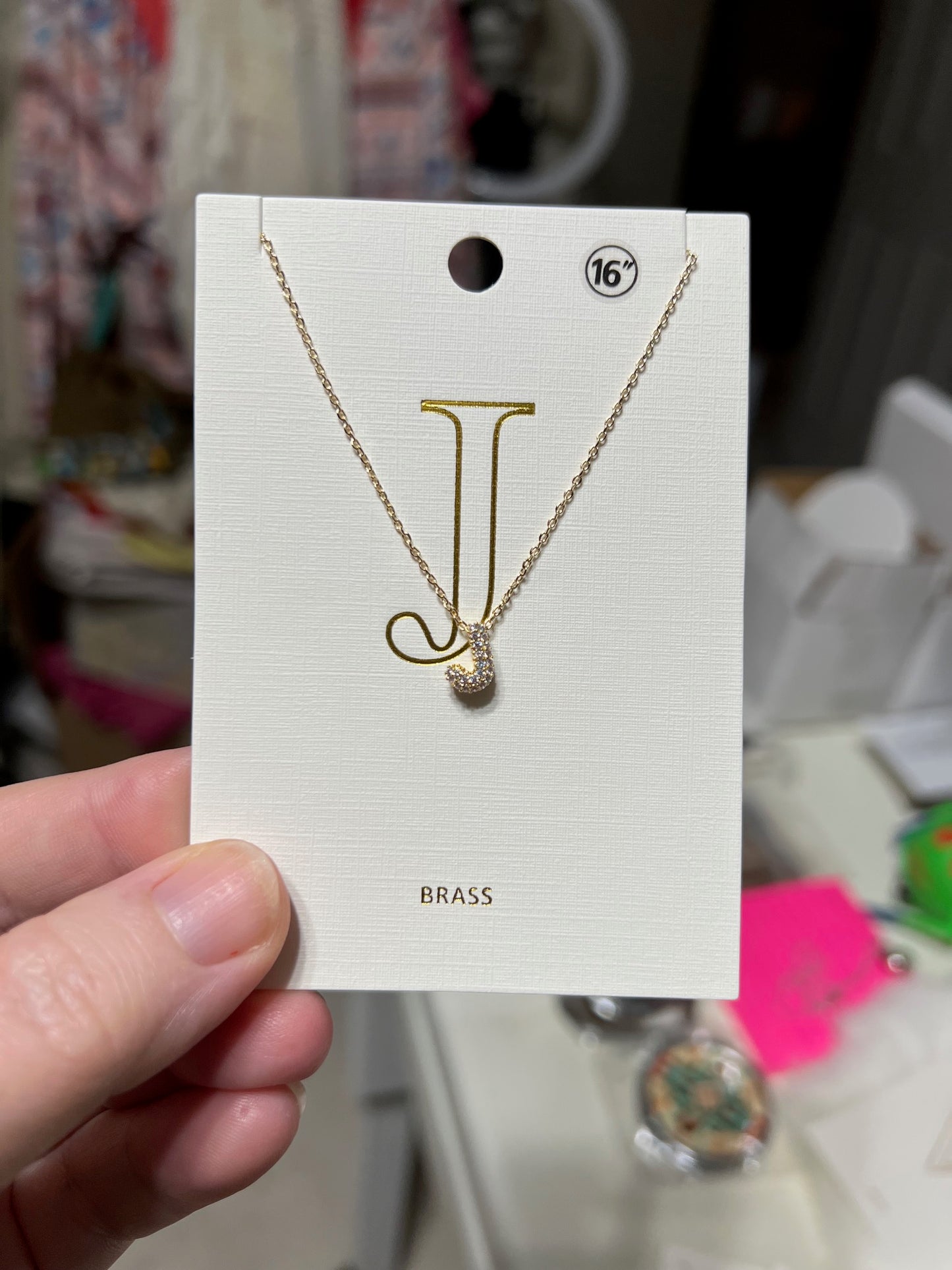 Brass Letter Necklace  - 16 inch CedarHill Country Market