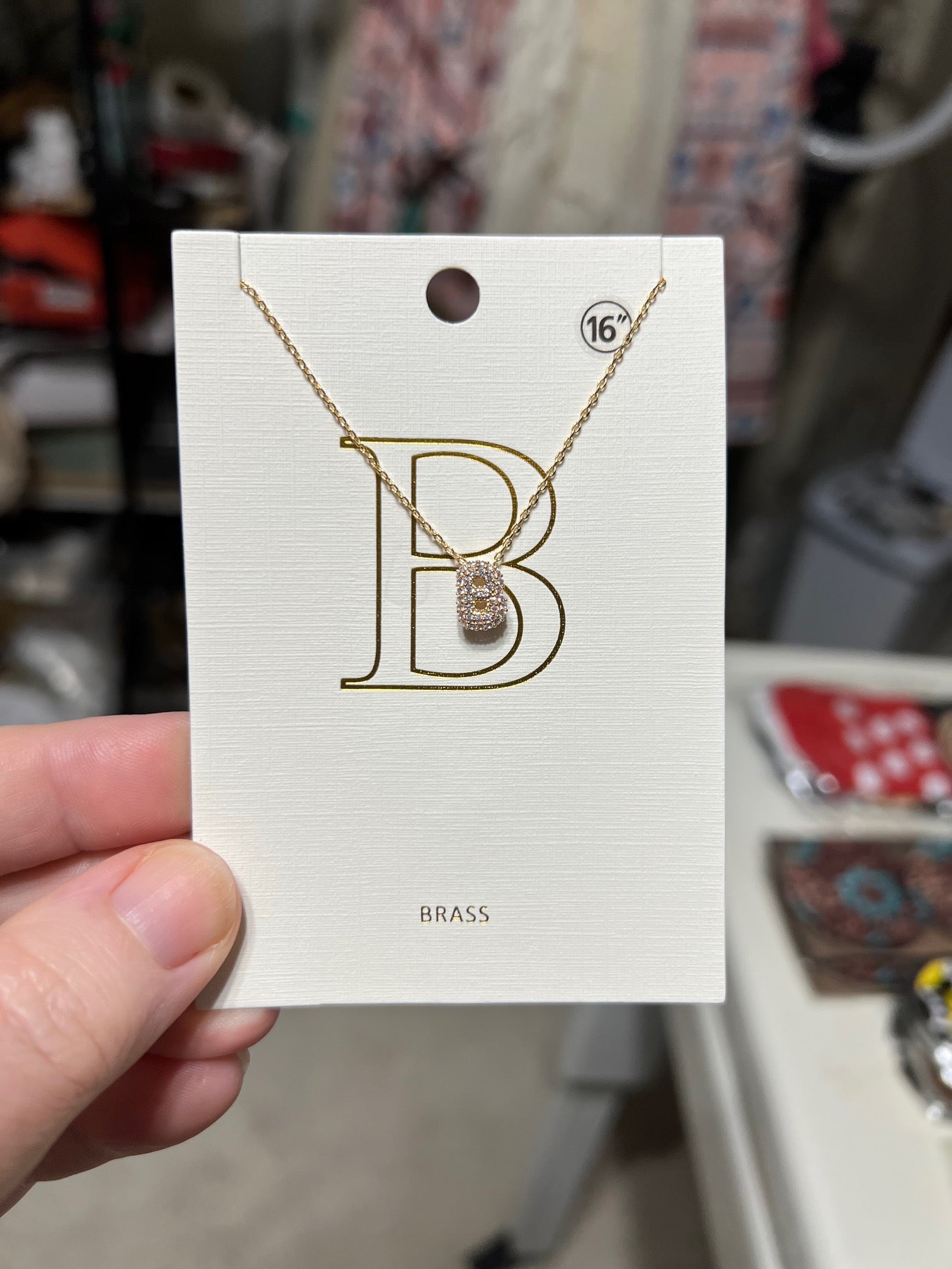 Brass Letter Necklace  - 16 inch CedarHill Country Market