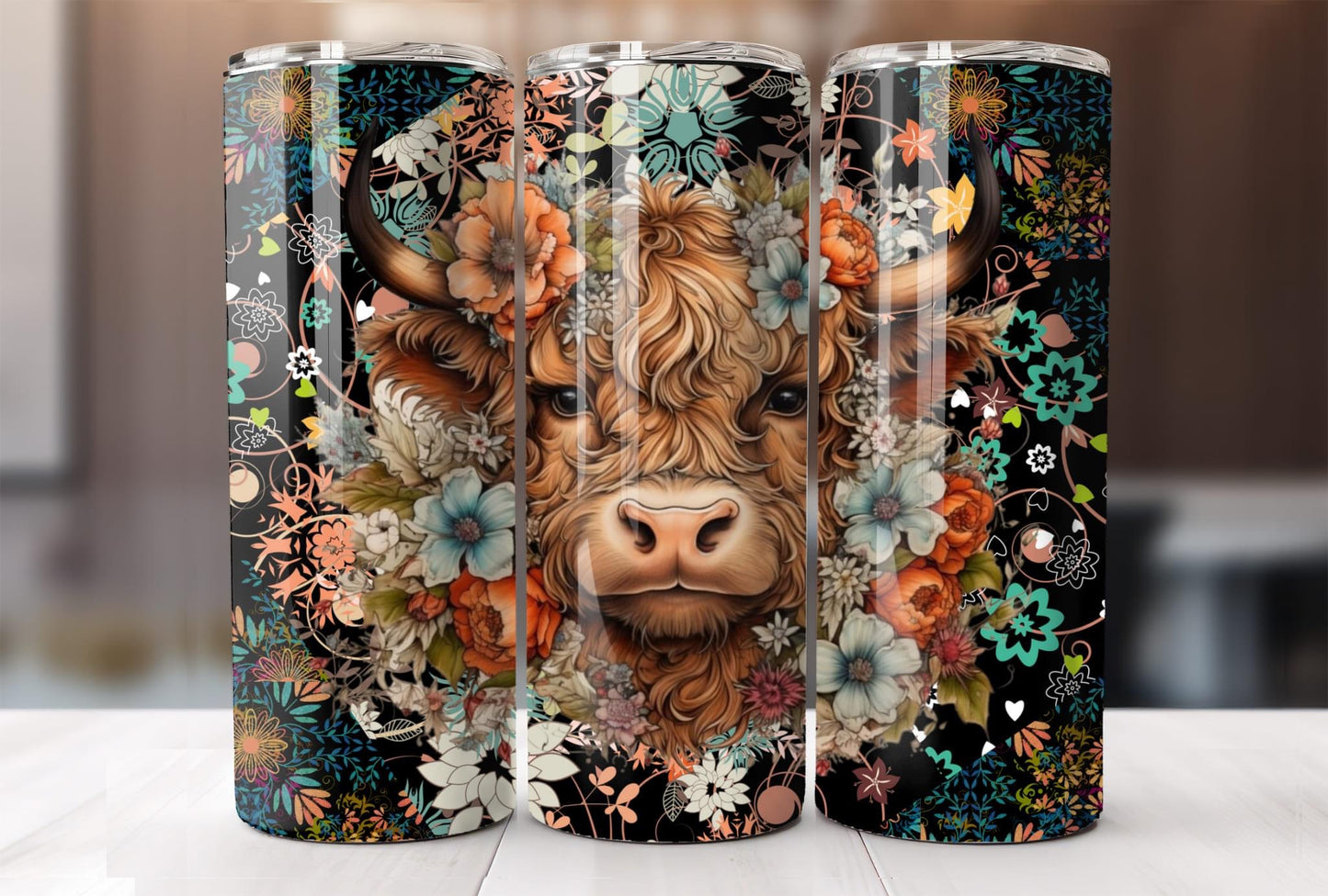 Christmas Highland Cow 20oz Stainless steel tumbler CedarHill Country Market