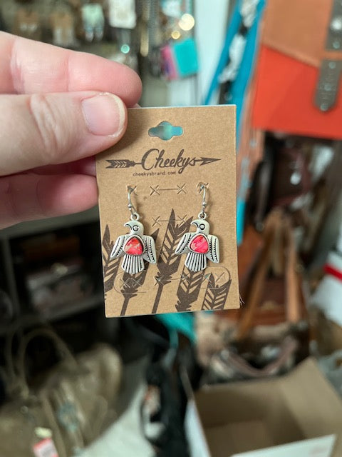 Cheeky's Mini Pink Thunderbird Earrings Cedar Hill Country Market