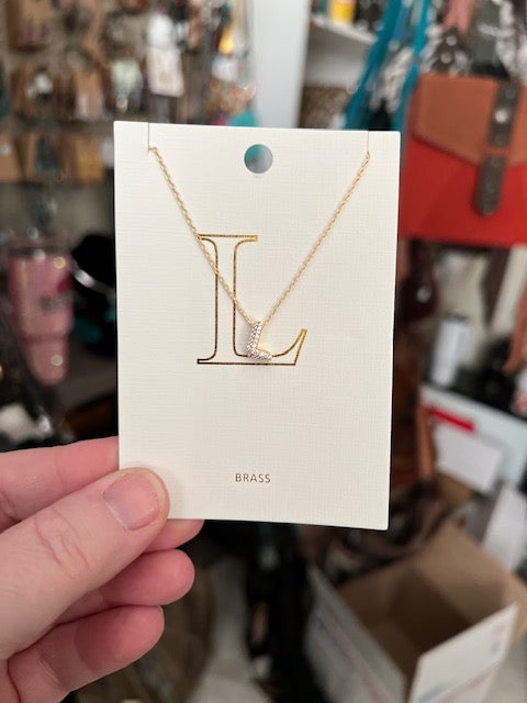 Brass Letter Necklace  - 16 inch CedarHill Country Market