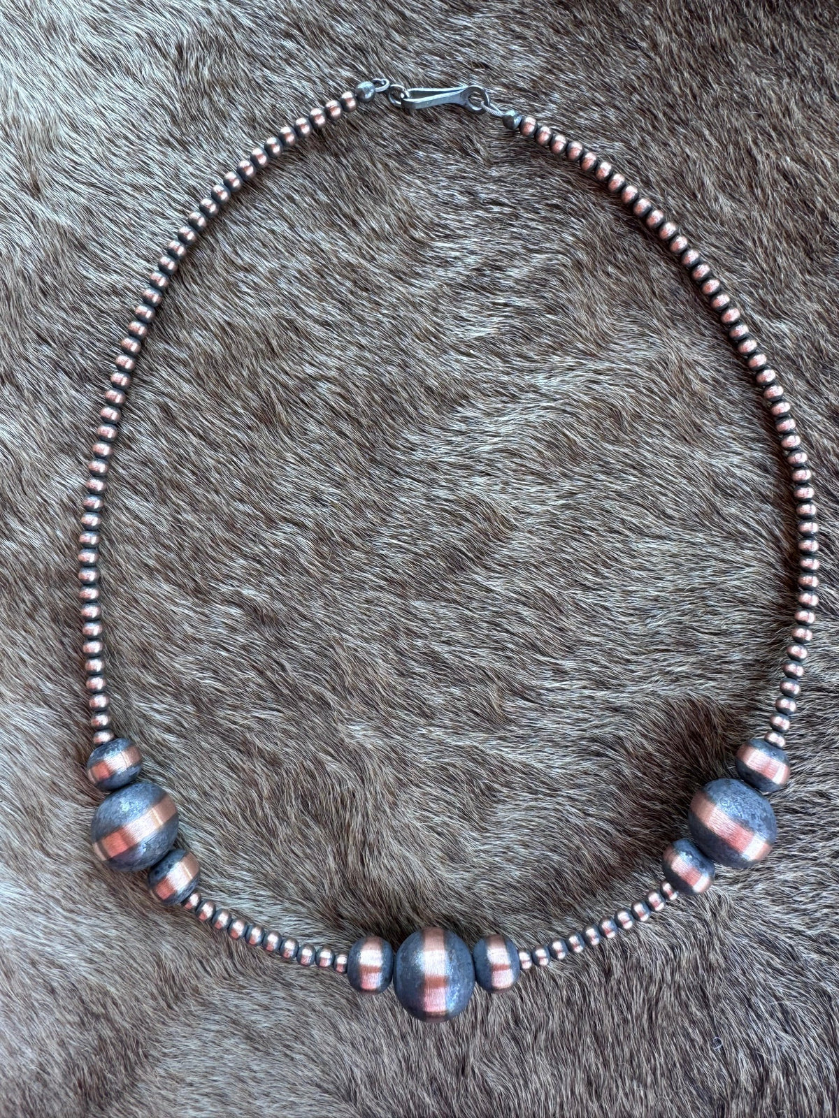 Handcrafted Copper 3-12mm Beaded Necklace Nizhoni Traders LLC