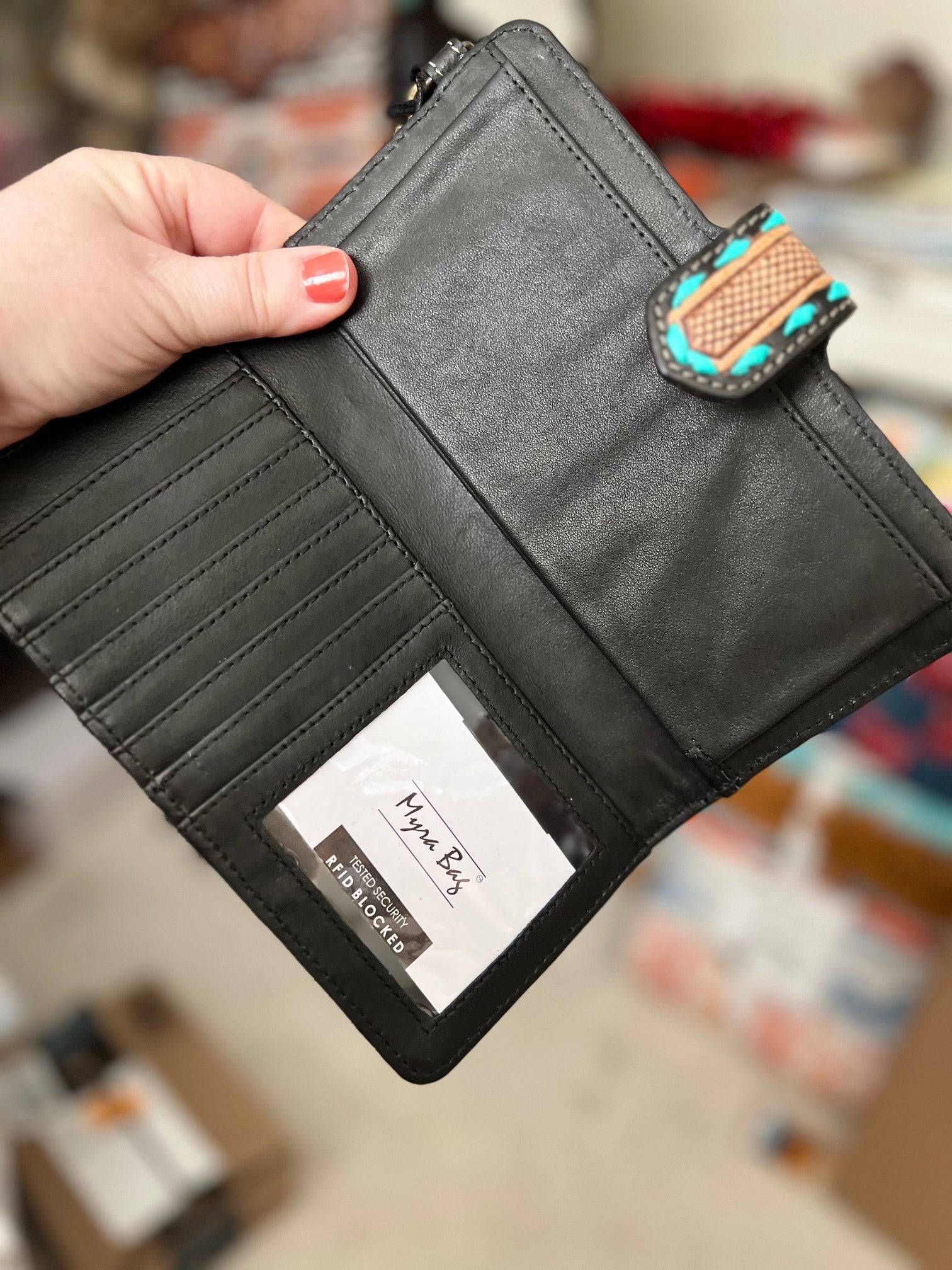 Western Swing Hand-Tooled Wristlet Wallet Cedar Hill Country Market