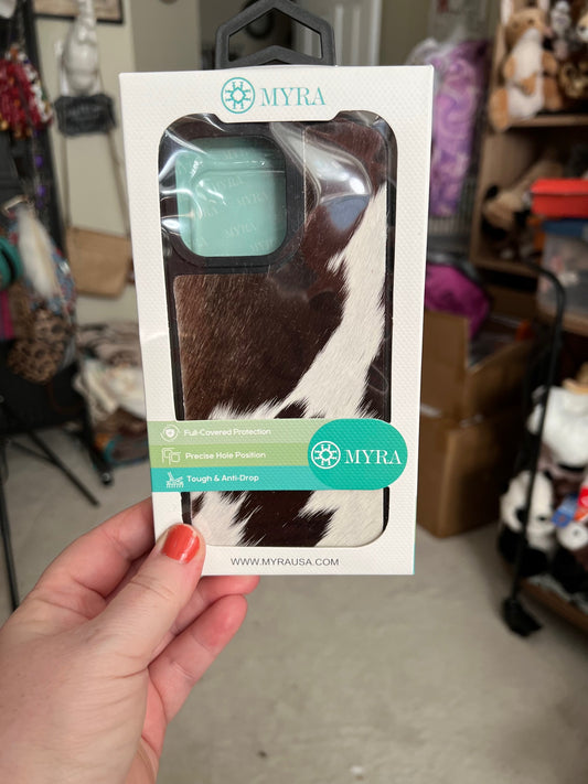 Cowhide IPHONE 15 PRO MAX Phone covers - by Myra Bag Cedar Hill Country Market