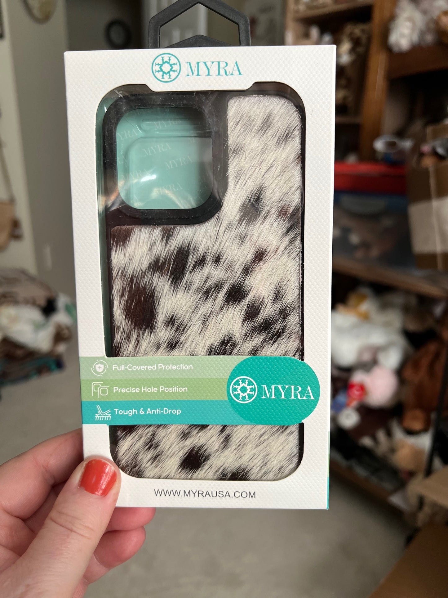 Cowhide IPHONE 15 PRO MAX Phone covers - by Myra Bag Cedar Hill Country Market