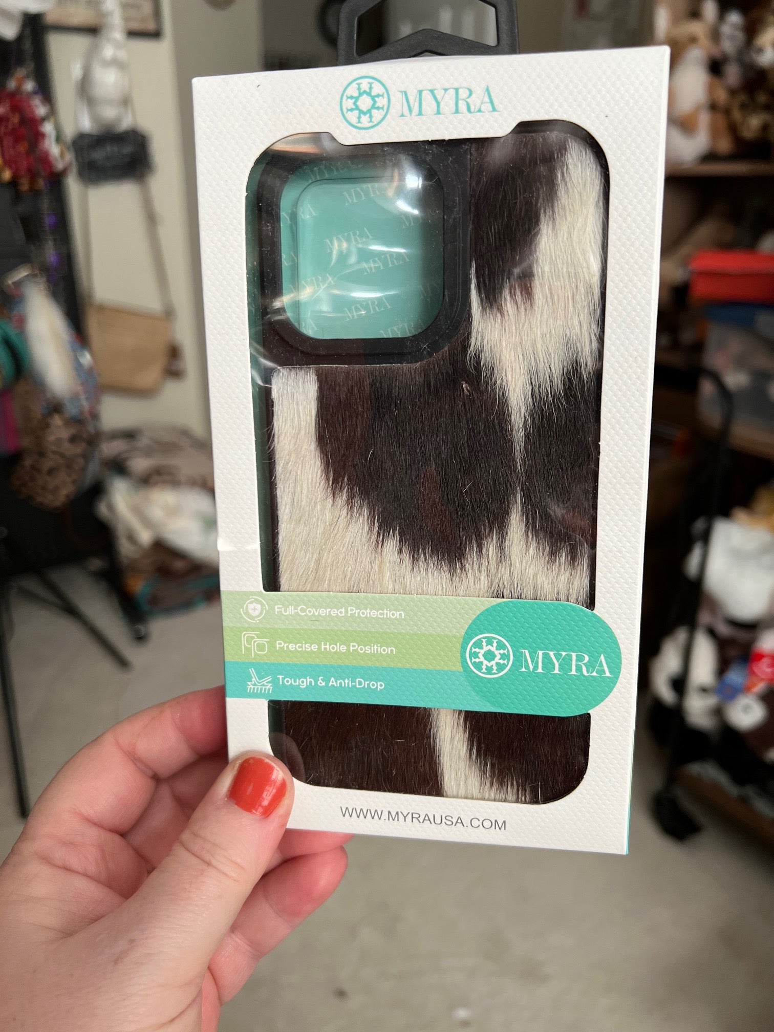 Cowhide IPHONE 15 PRO MAX Phone covers - by Myra Bag Cedar Hill Country Market