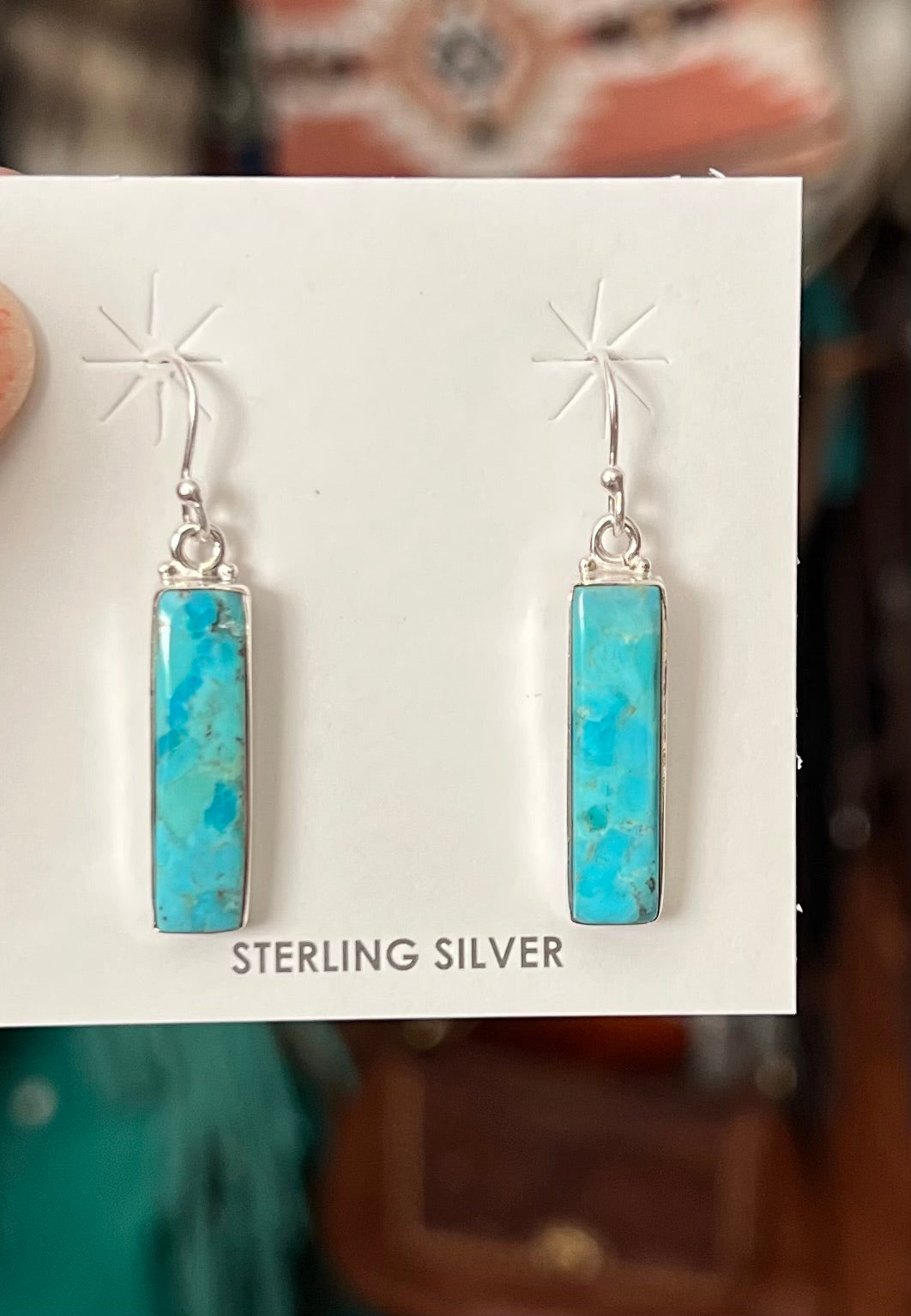 Hada Collection Genuine Turquoise Bar Earrings Cedar Hill Country Market