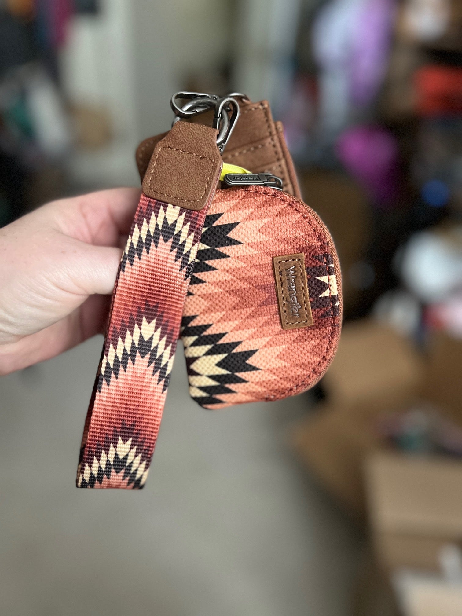 Wrangler Southwestern Art Print Dual Pouch Wristlet Cedar Hill Country Market