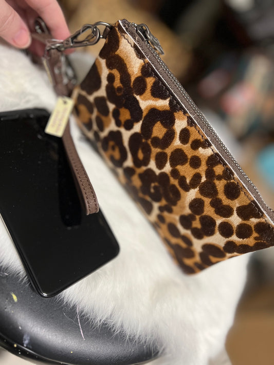 Leather Leopard Phone Wallet Crossbody