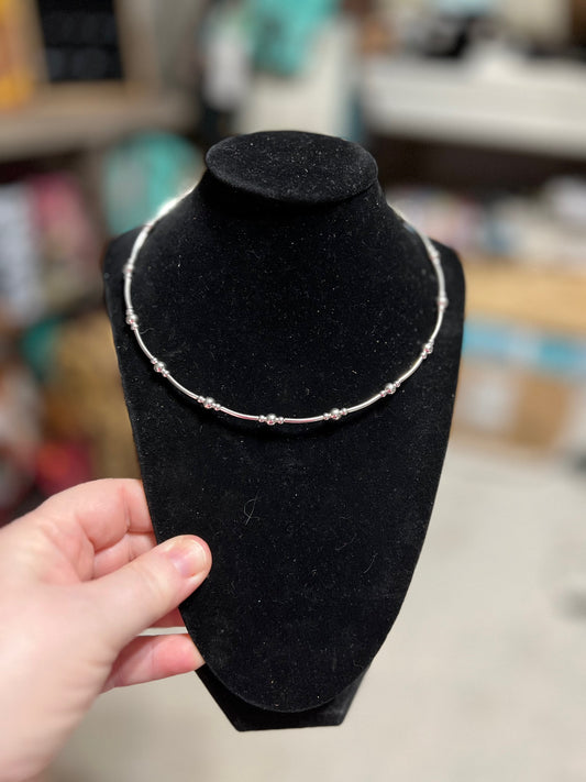 Beaded Silver Choker - Lead Free
