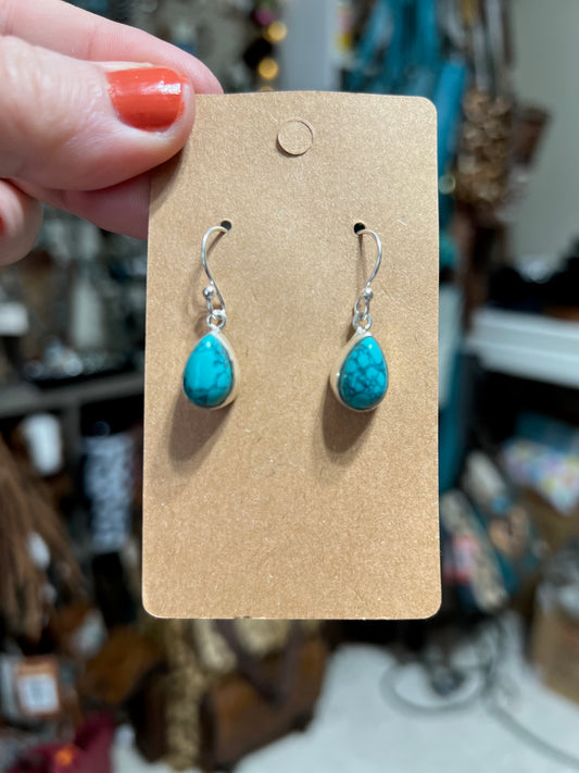 Turquoise Tears - Sterling Silver Earrings