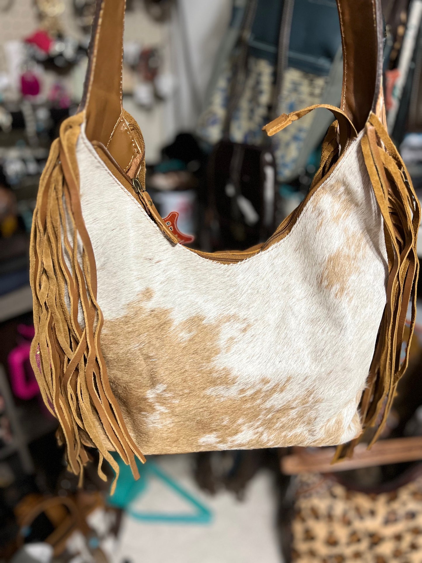 Hobo Hair-On Genuine Western Leather Handbag by American Darling