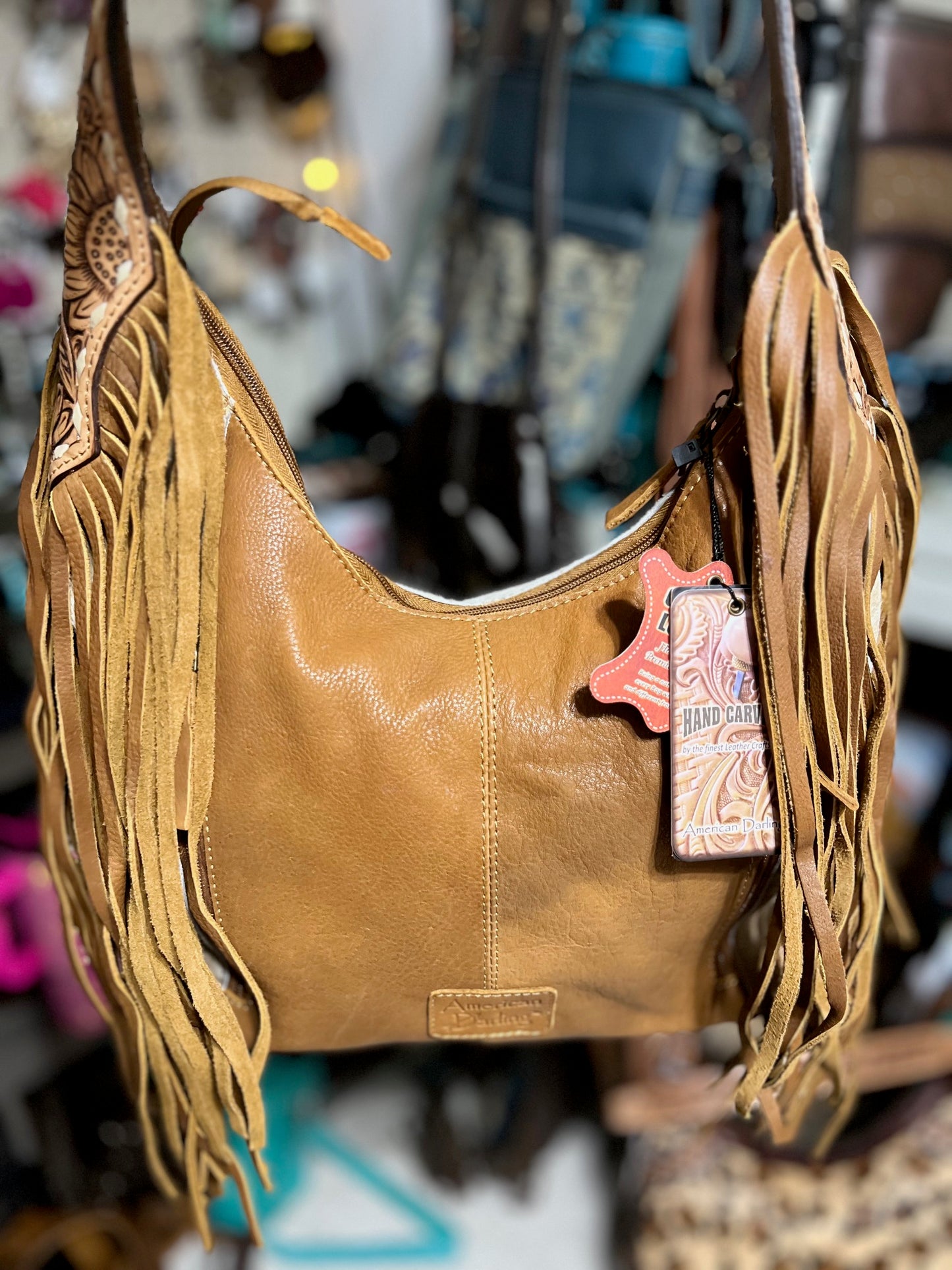 Hobo Hair-On Genuine Western Leather Handbag by American Darling