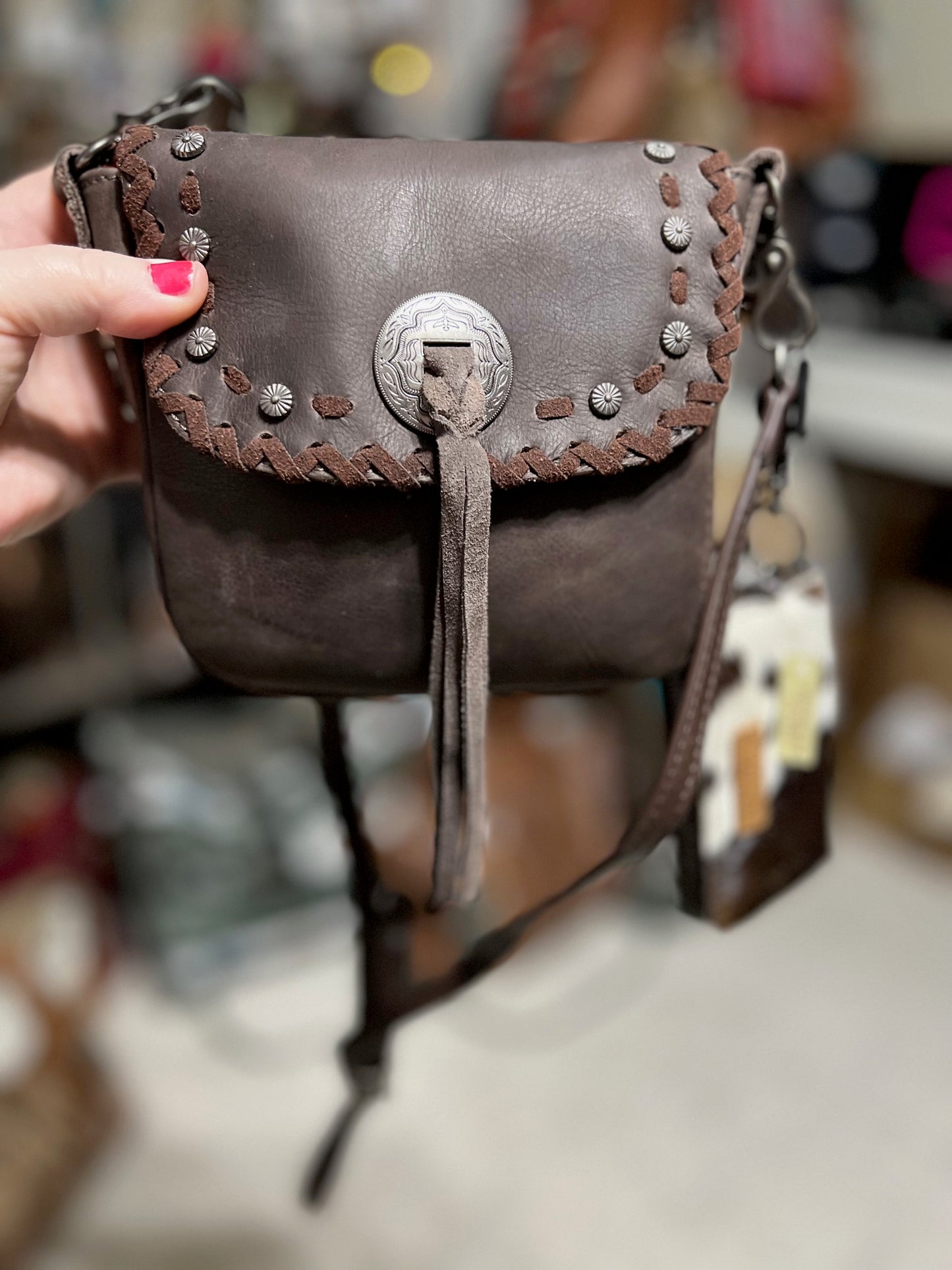 Genuine Leather Montana West Trail Dust Crossbody Handbag with wallet