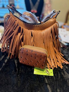 Western Styled themed Fringe Crossbody with Adjustable Strape Cedar Hill Country Market