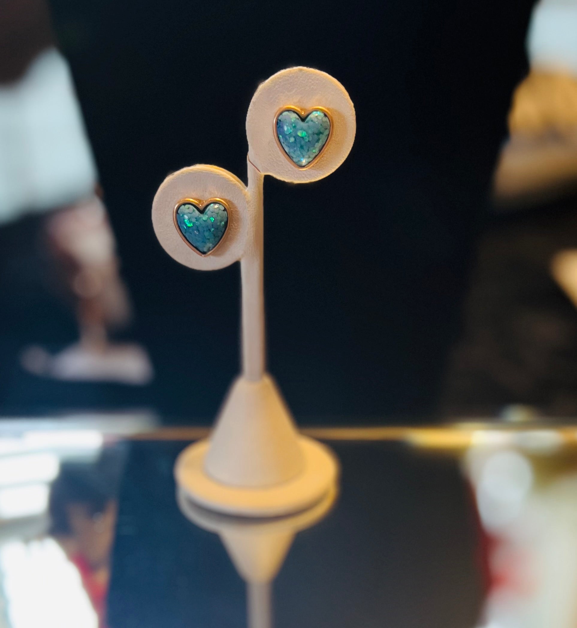 Turquoise Heart Shaped Earring Studs Cedar Hill Country Market