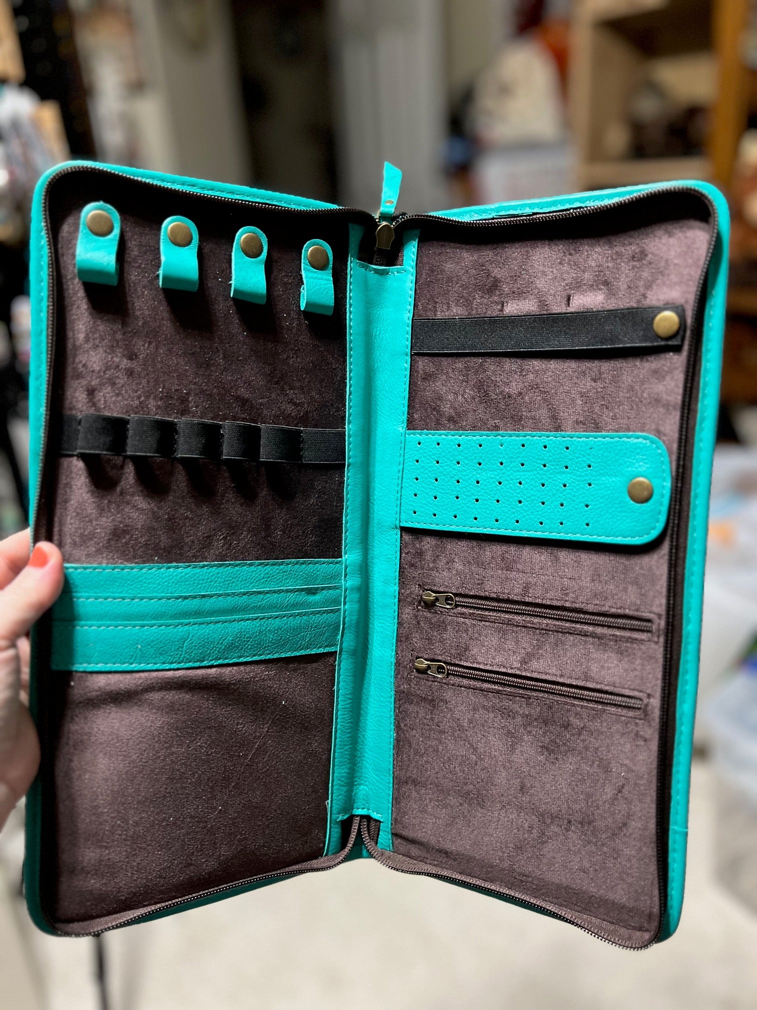 Turquoise Jewelry Storage Case Tooled Cedar Hill Country Market