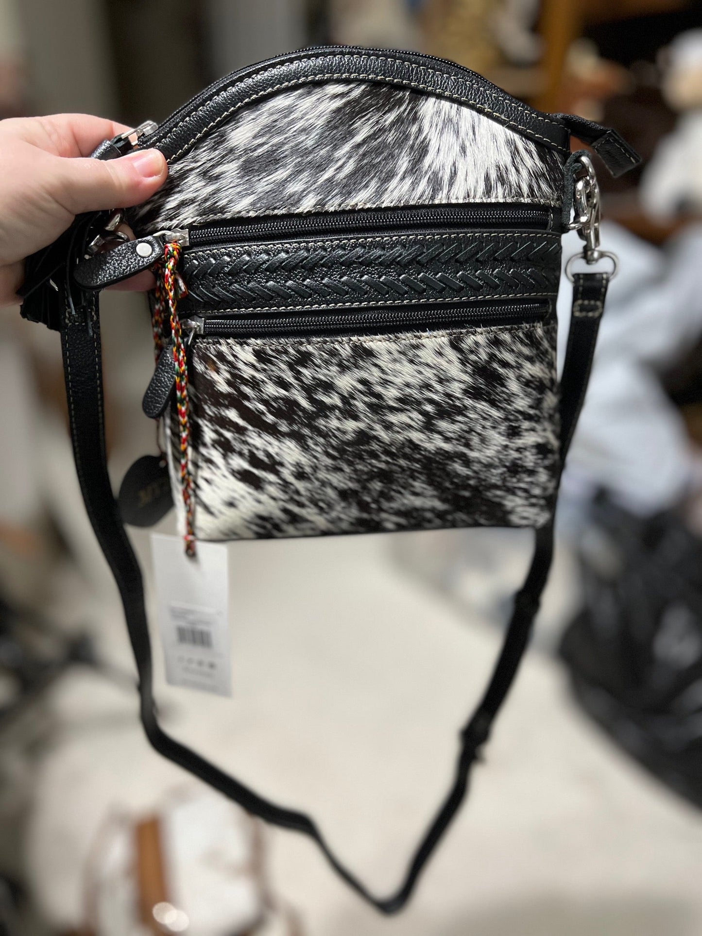Wild Spirit Crossbody Bag in Brown & White Cedar Hill Country Market
