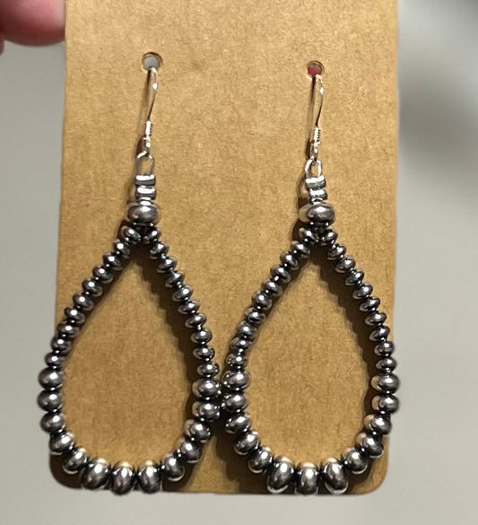 Smaller Sterling SAUCER Silver Pearls earrings teardrop Cedar Hill Country Market