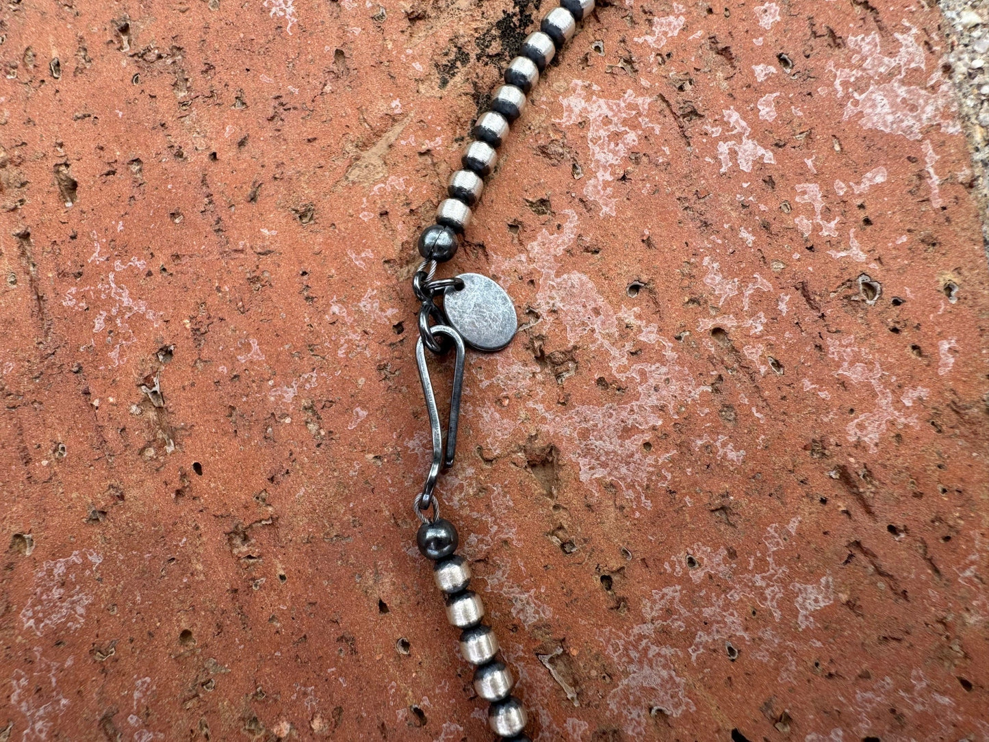 Handcrafted Sterling Silver & White Buffalo 3-8mm Beaded Necklace 22" Nizhoni Traders LLC