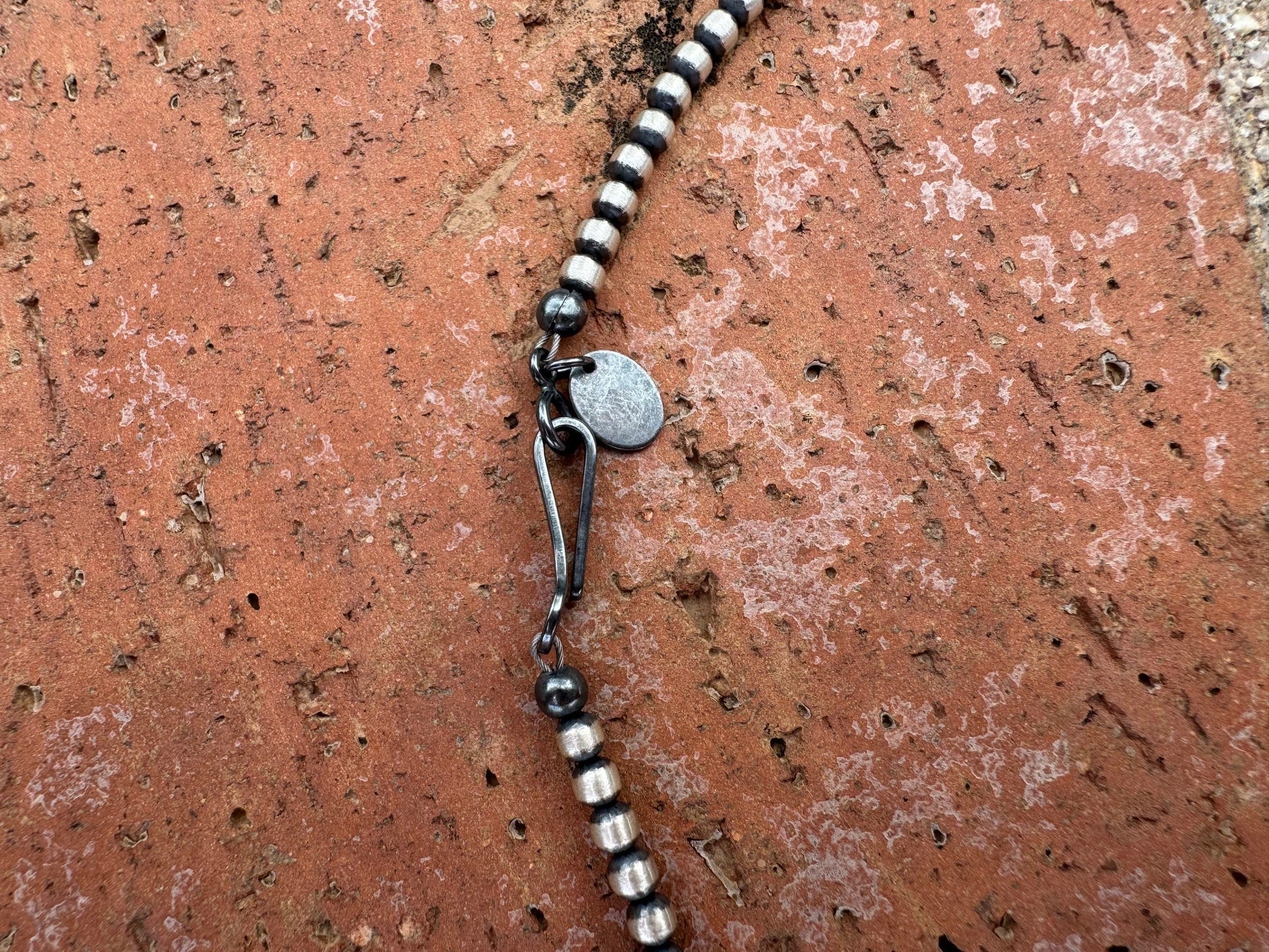 Handcrafted Sterling Silver & White Buffalo 3-8mm Beaded Necklace 22" Nizhoni Traders LLC