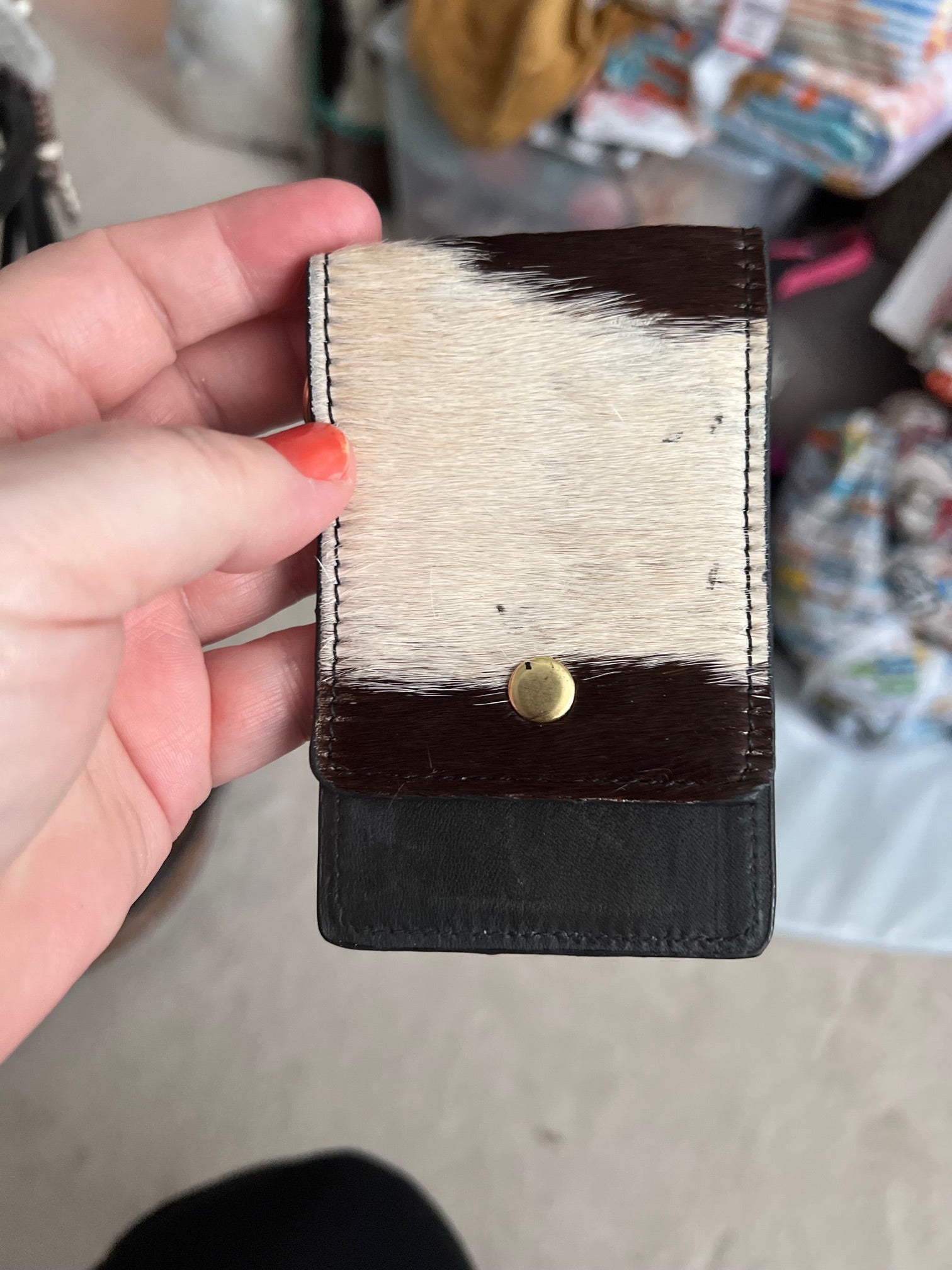 Cowhide Key Chain ID Wallets Cedar Hill Country Market