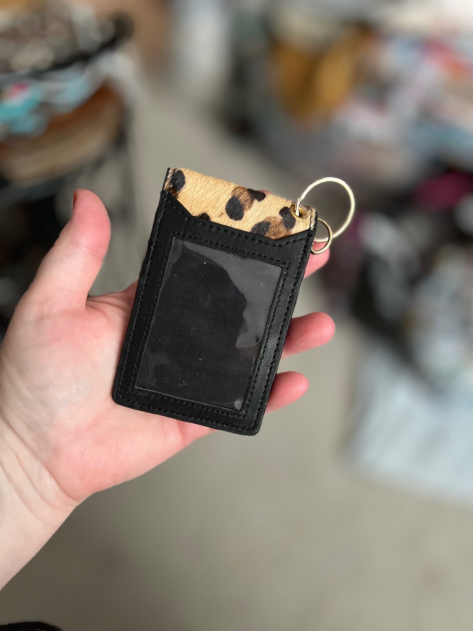 Cowhide Key Chain ID Wallets Cedar Hill Country Market