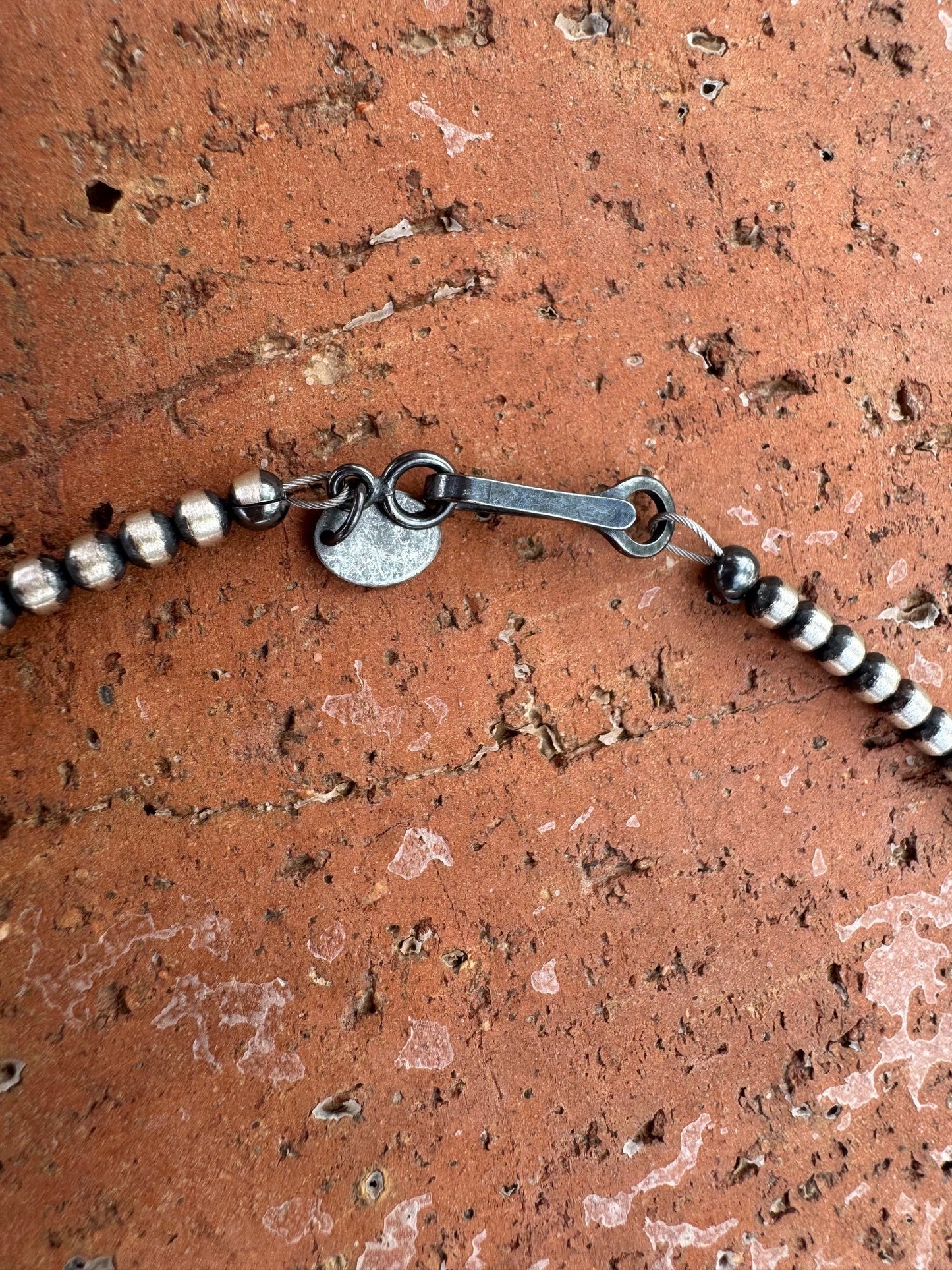 Handcrafted Multi Stone & Sterling Silver 3-8mm Beaded Necklace 18" Nizhoni Traders LLC